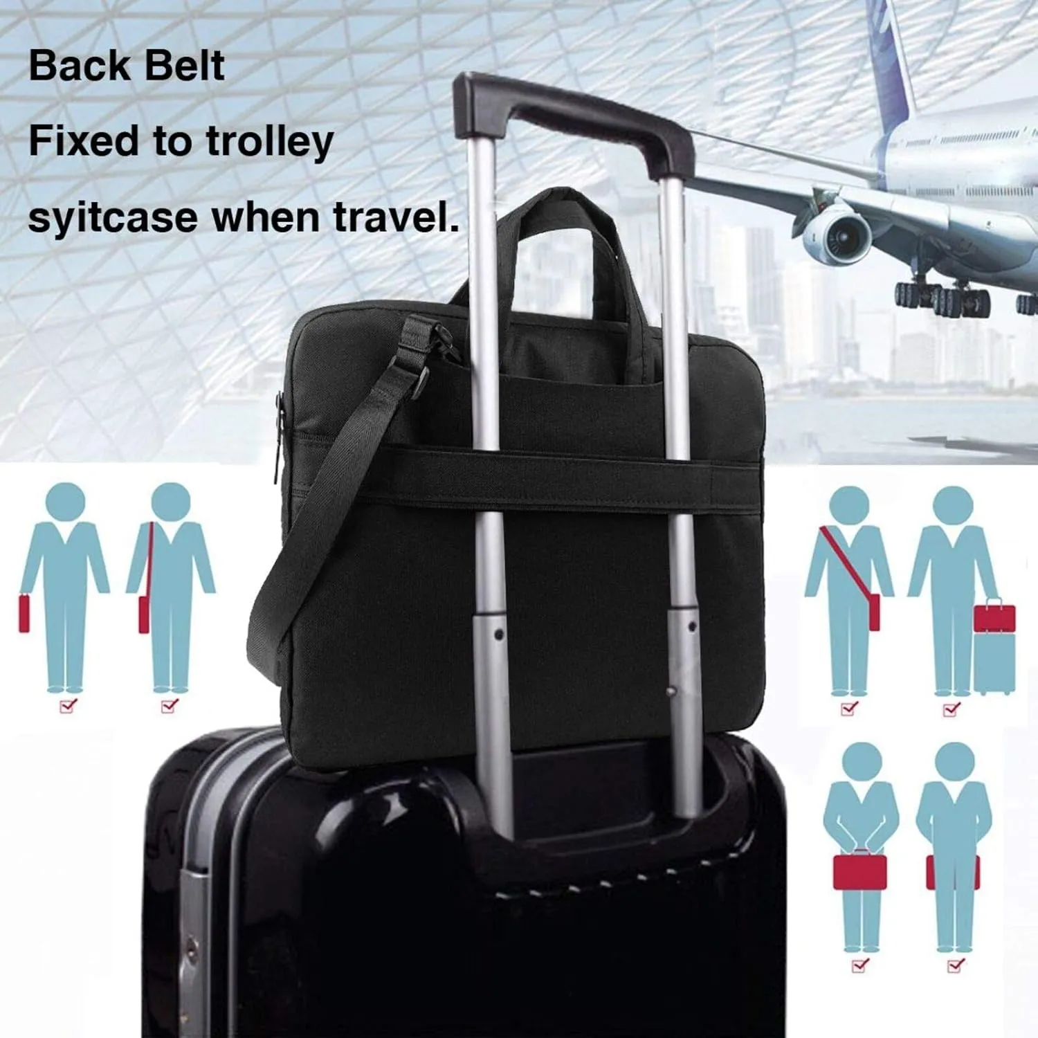 Distant Castle Shockproof Portable Shoulder Laptop Bag For Daily Work Business Meetings