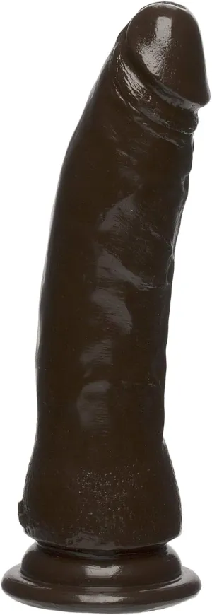 Doc Johnson The D - Thin D - 7 Inch - FIRMSKYN - 7" Long and 2" Wide - Strong Suction Cup Base - O-Ring Harness Compatible Dildo - for Adults Only, Chocolate