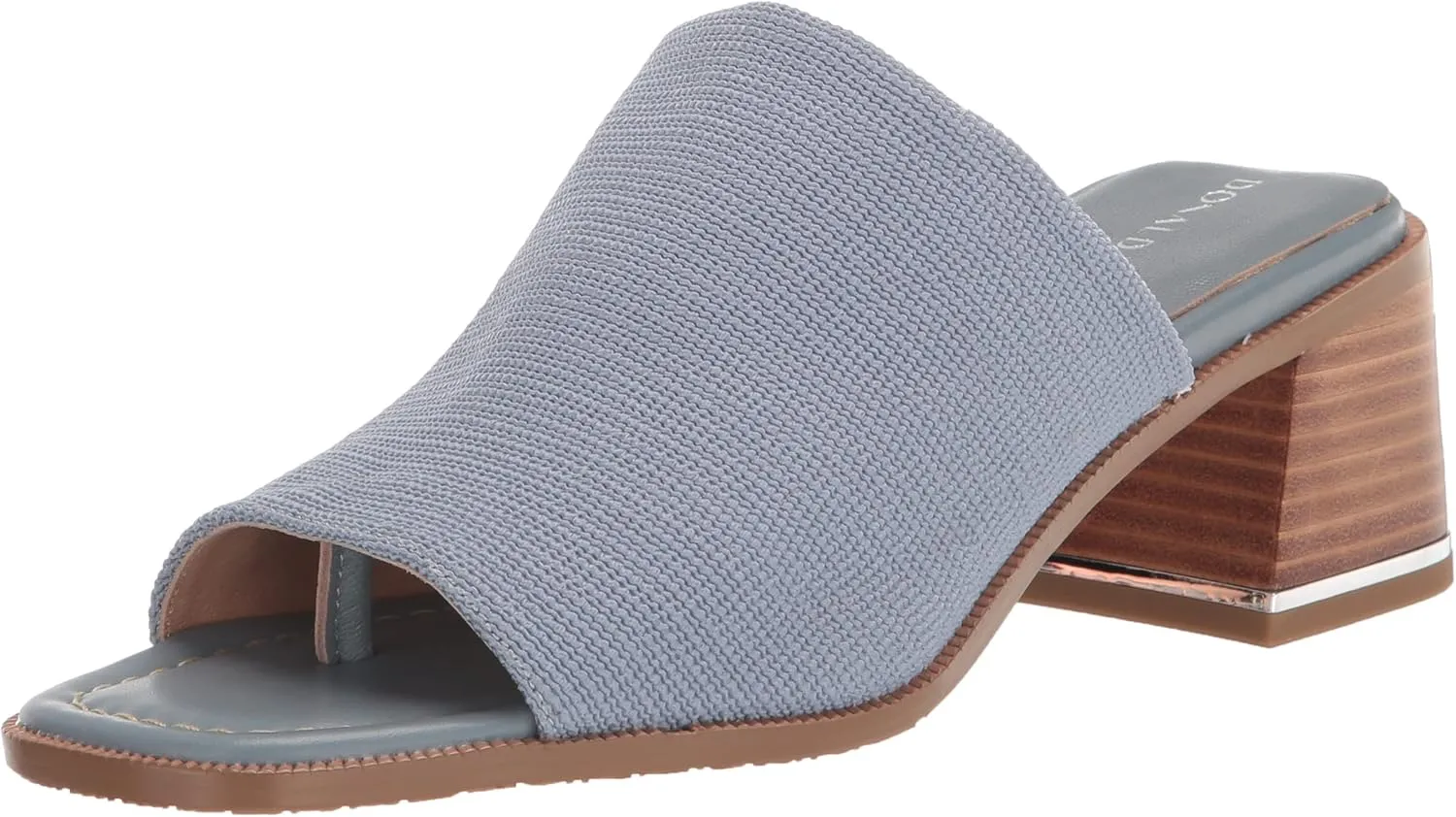 Donald Pliner Women's Haze Textured Stretch Fabric Mule Heeled, Slide, Comfortable, Leather, Chunky Sandals