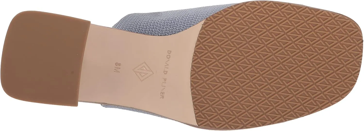 Donald Pliner Women's Haze Textured Stretch Fabric Mule Heeled, Slide, Comfortable, Leather, Chunky Sandals
