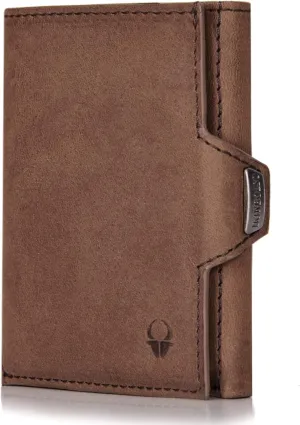 DONBOLSO Wallet NextGen I Modern Slim Wallet without Coin Pocket I Trifold Purse with RFID Protection I Up to 11 Cards I Genuine Leather Credit Card Holder for Men and Women I Vintage Brown