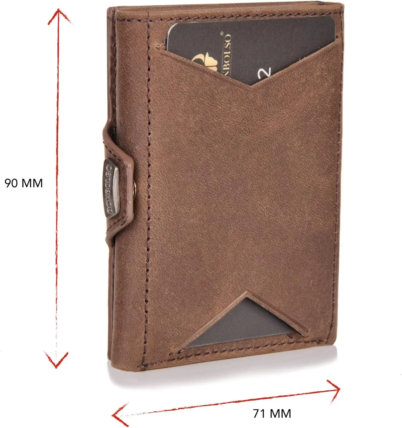 DONBOLSO Wallet NextGen I Modern Slim Wallet without Coin Pocket I Trifold Purse with RFID Protection I Up to 11 Cards I Genuine Leather Credit Card Holder for Men and Women I Vintage Brown