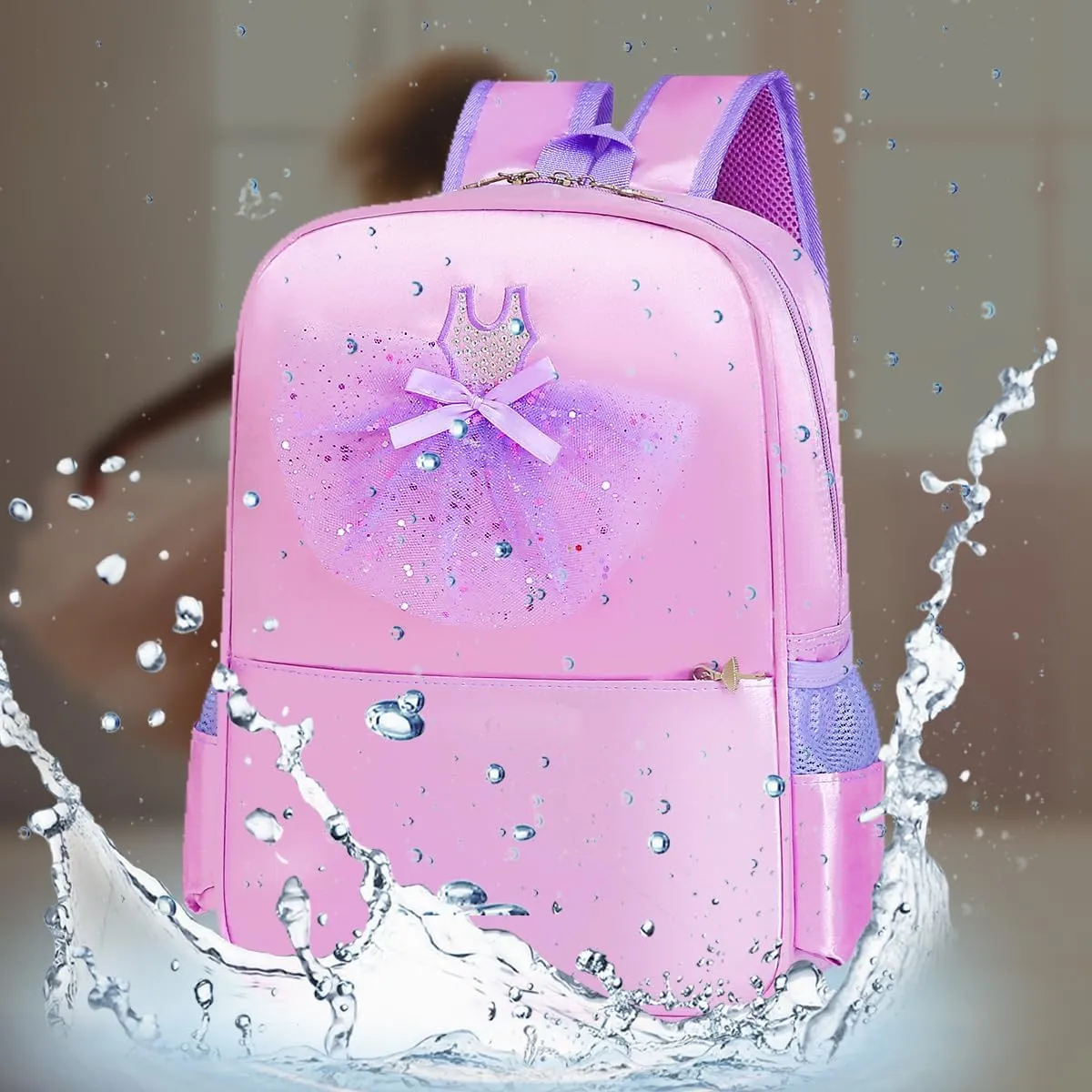Dorlubel Cute Ballet Dance Backpack Tutu Dress Dance Bag with Key Chain Girls