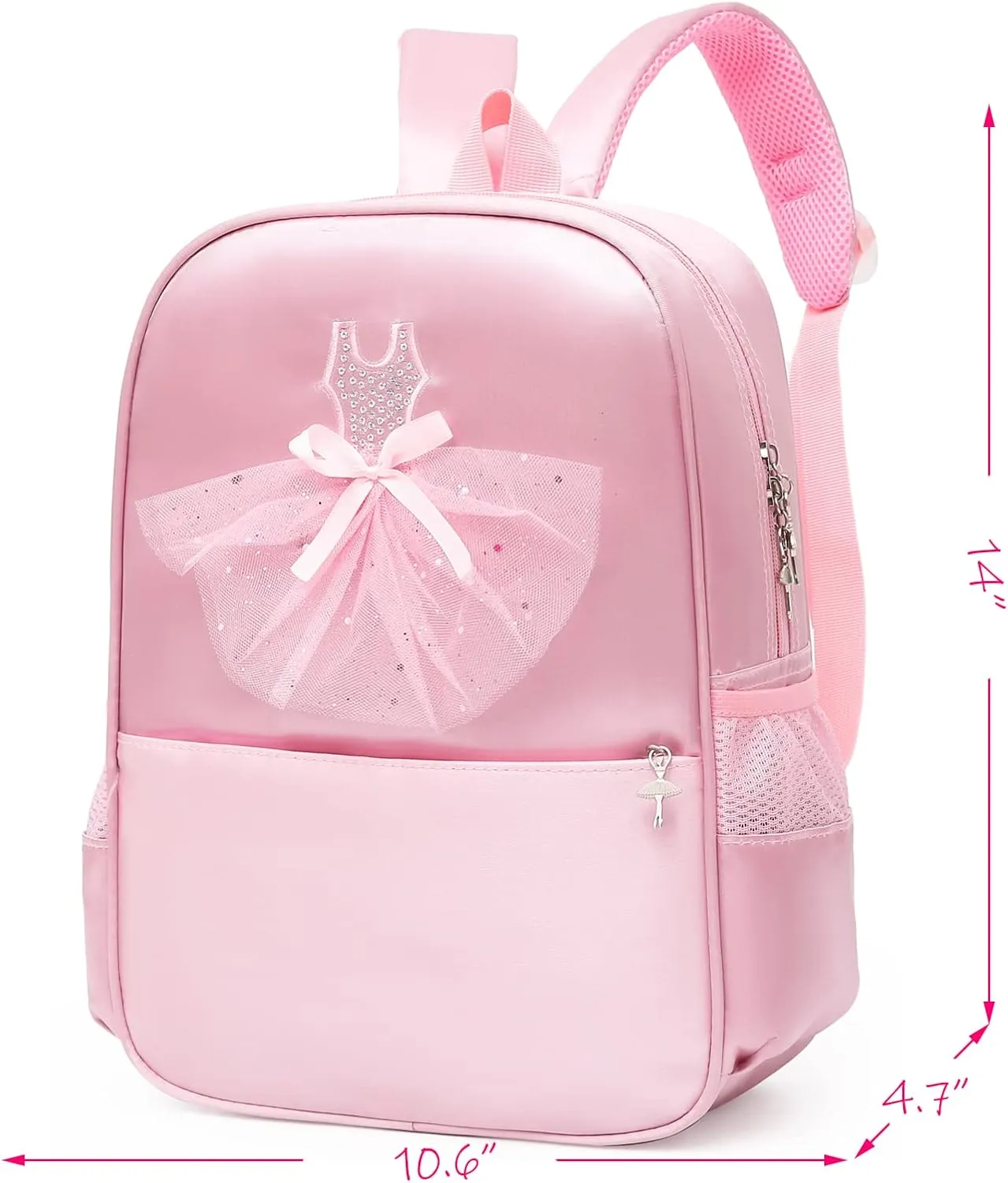 Dorlubel Cute Ballet Dance Backpack Tutu Dress Dance Bag with Key Chain Girls