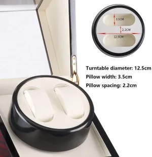 Double Watch Winder, Extremely Silent Motor, Wood Shell Piano Paint Exterior,Fit Lady and Man Watches, Red