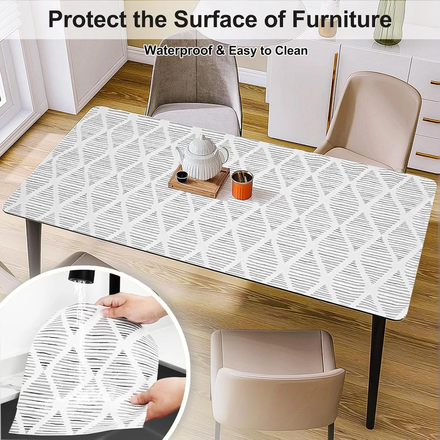 Drawer and Shelf Liner for Kitchen Cabinet,Non-Adhesive Cabinet Liner 12in x 20FT,Waterproof Shelf Paper Non-Slip Mats Cupboard Liners Contact Protect Dresser/Shelves/Table-Square Stripes