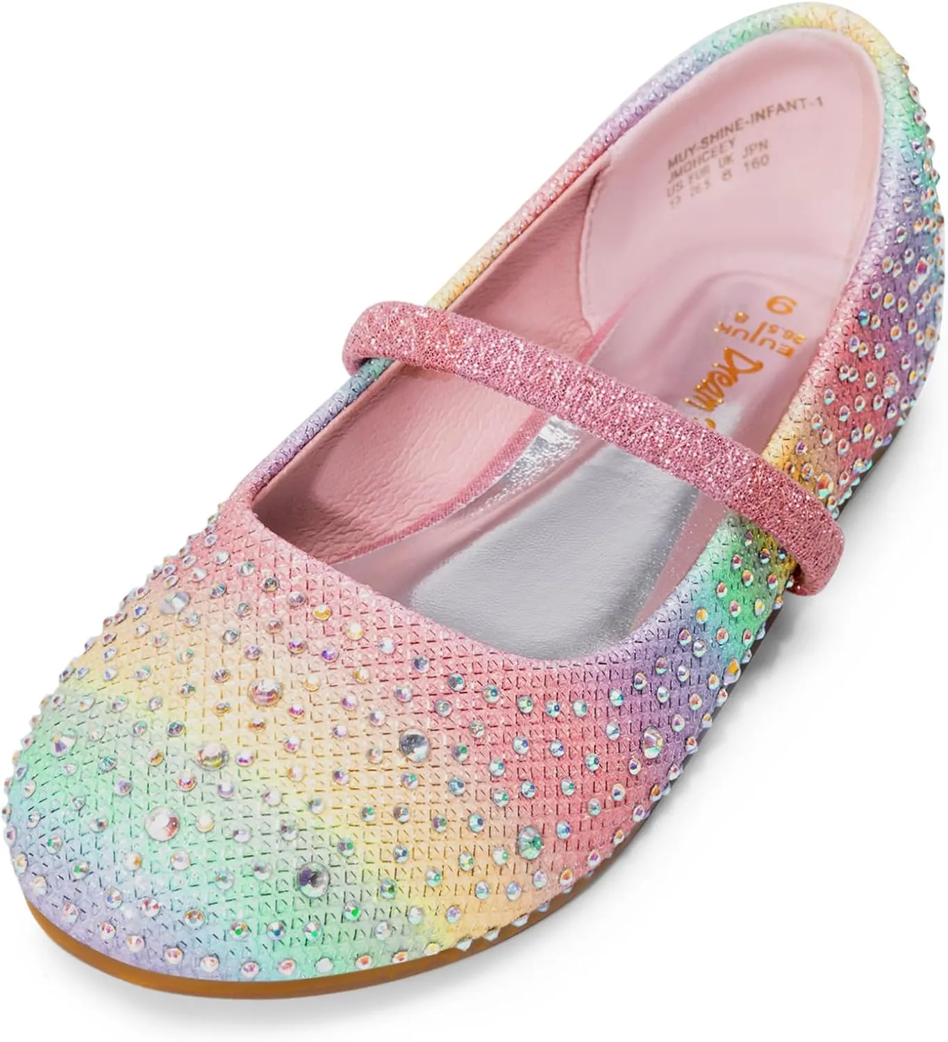 DREAM PAIRS Toddler Girls Dress Shoes Mary Jane Ballet Flats, Flower Girl Shoes with Rhinestone, Slip-on Toddler Mary Jane Flats