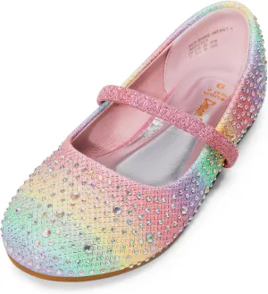 DREAM PAIRS Toddler Girls Dress Shoes Mary Jane Ballet Flats, Flower Girl Shoes with Rhinestone, Slip-on Toddler Mary Jane Flats