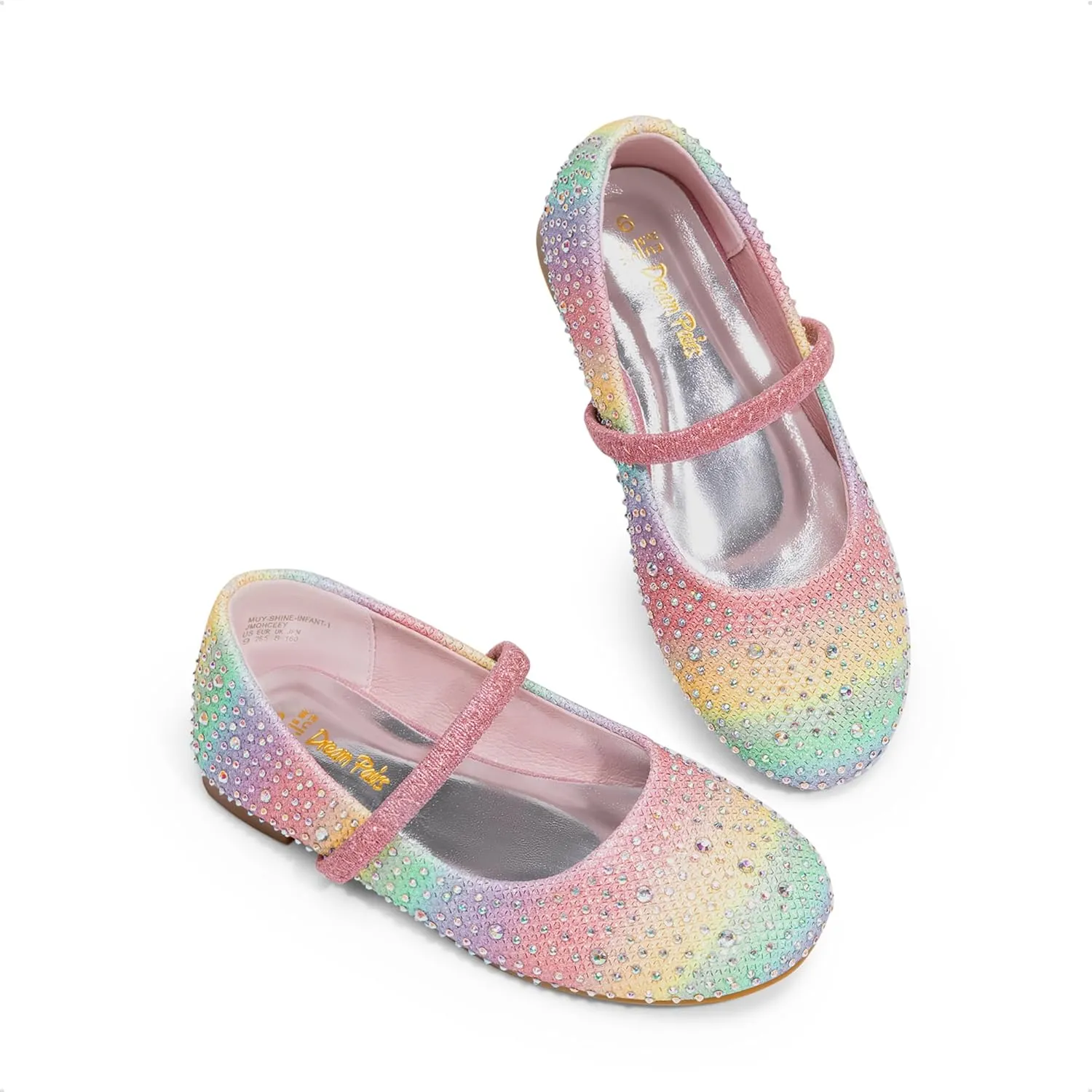 DREAM PAIRS Toddler Girls Dress Shoes Mary Jane Ballet Flats, Flower Girl Shoes with Rhinestone, Slip-on Toddler Mary Jane Flats
