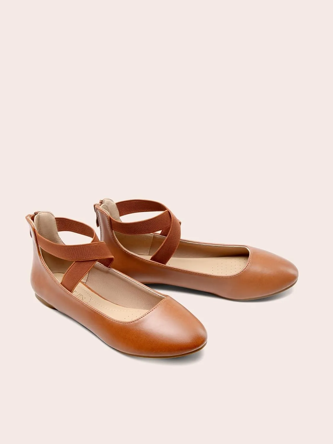 DREAM PAIRS Women's Comfortable Fashion Elastic Ankle Straps Flats Shoes