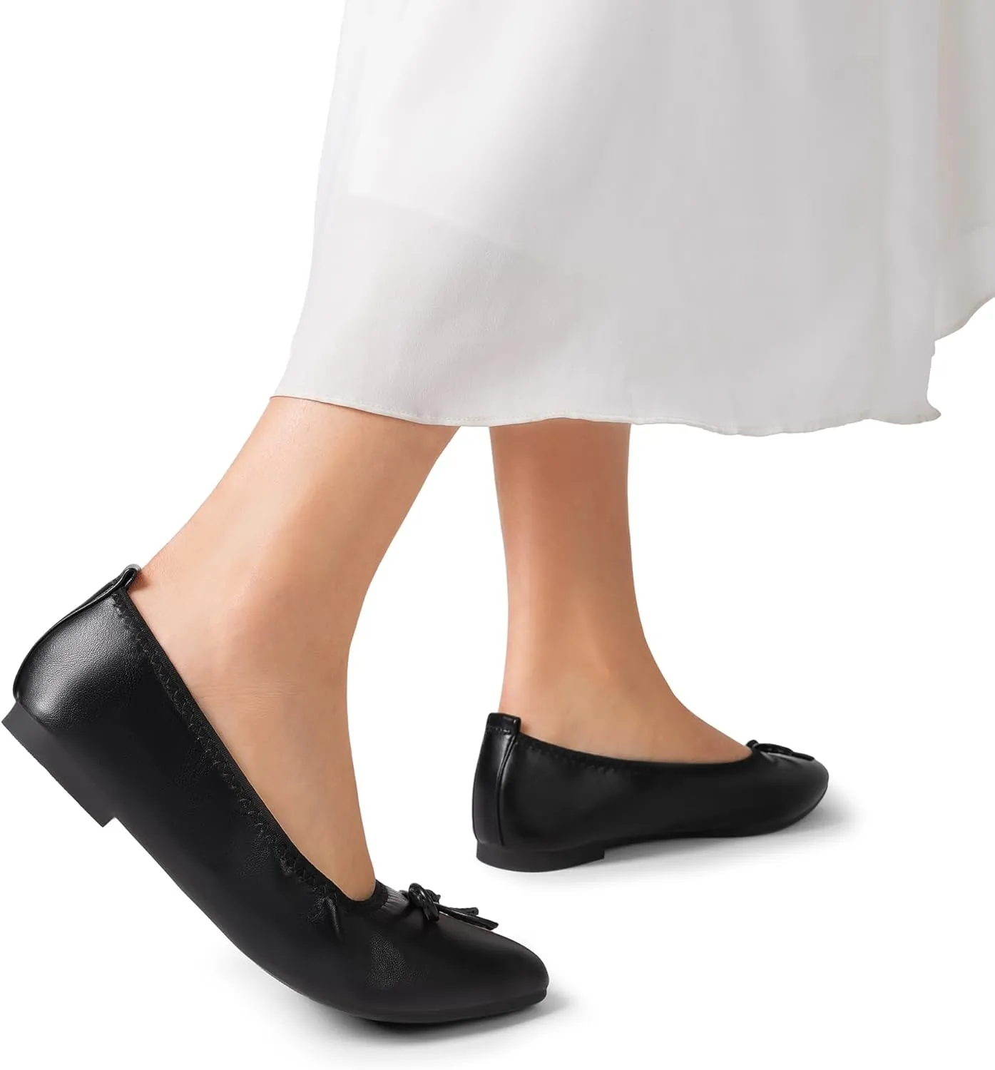 DREAM PAIRS Women's Foldable Flats Shoes Pointed Toe Ballet Flats Bowknot Comfort Slip on Dress Shoes