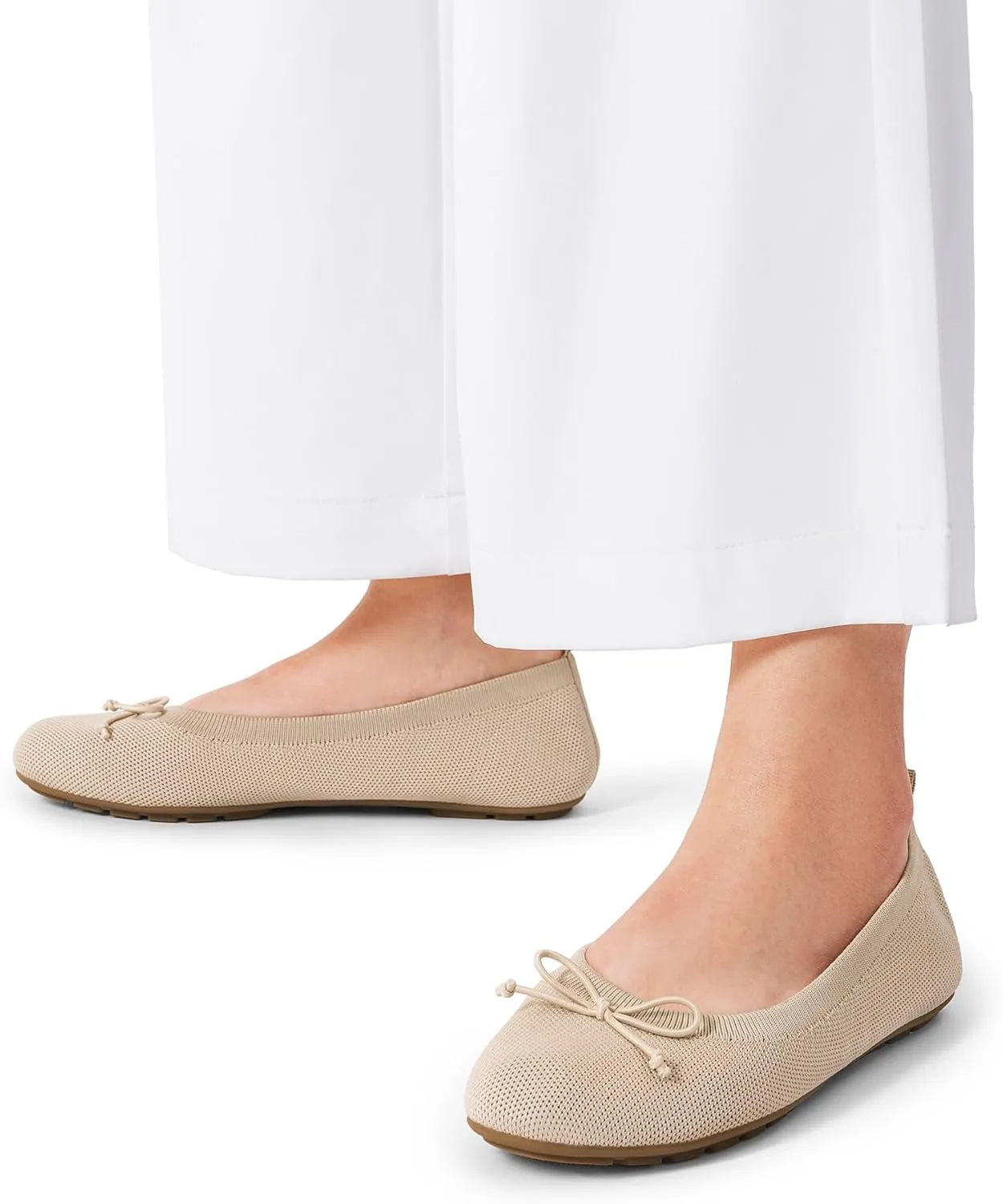 DREAM PAIRS Women's Round Toe Foldable Portable Knit Ballet Flats Comfortable Dressy Flats for Work Office Dress Shoes Business Casual