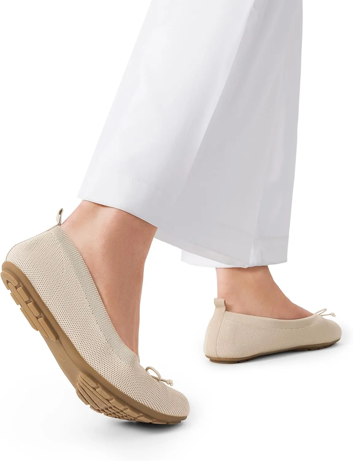 DREAM PAIRS Women's Round Toe Foldable Portable Knit Ballet Flats Comfortable Dressy Flats for Work Office Dress Shoes Business Casual