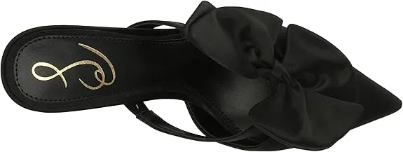 Edelman Mules Veranda Black Stiletto Slip Flash promotion Pointed Pumps Sam Huge price cut Toe On Heeled Satin
