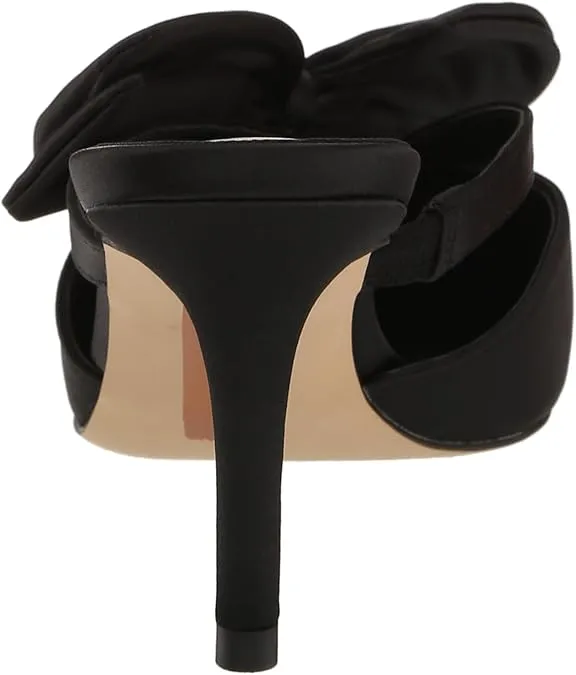 Edelman Mules Veranda Black Stiletto Slip Flash promotion Pointed Pumps Sam Huge price cut Toe On Heeled Satin