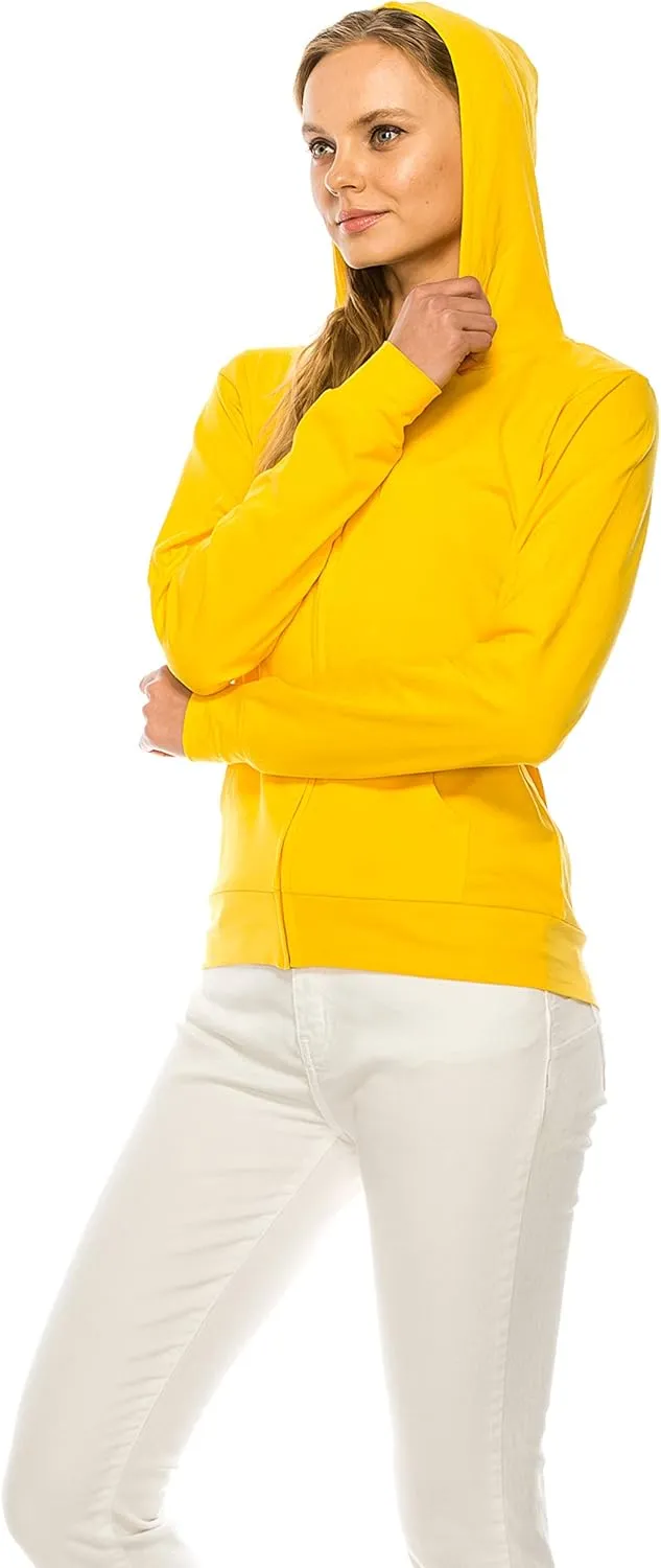 Eevee Women's Slim Fit Thin Lightweight Long Sleeve Zipped Up Hoodie Sweatshirt w/Pockets…