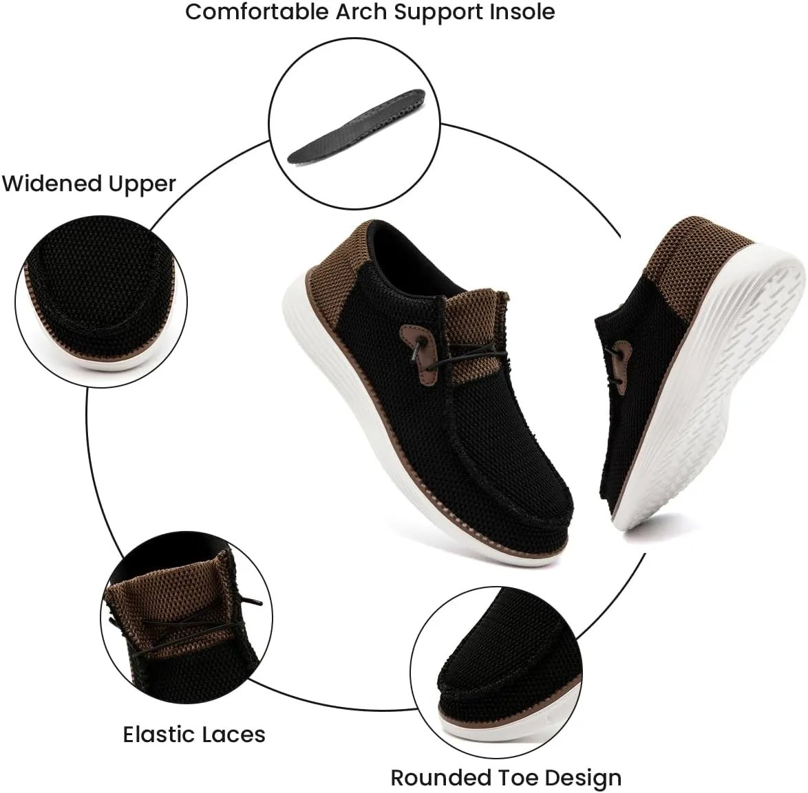 EGMPDA Mens Slip on Loafers Boat Shoes Non Slip Walking Sports Shoes Driving Shoes Casual Office Shoes Gym Lightweight Comfortable Shoes