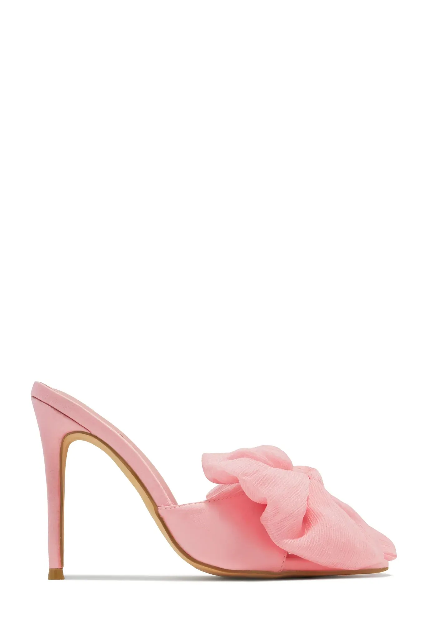 Elegant Bow Mule Heels (Pink)