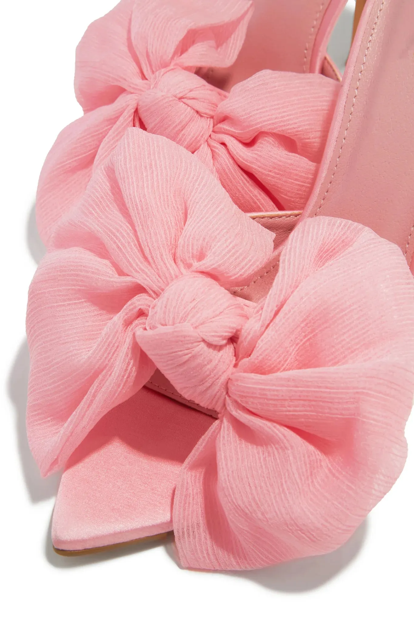 Elegant Bow Mule Heels (Pink)