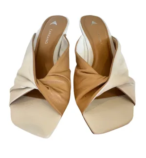 Elena Heel, Two Tone White Leather