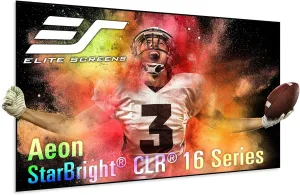 Elite Screens 123” Fixed Frame Projector Screen 16:9, 4K/8K UHD, Edge-Free Design, 1.65 Gain Ceiling Light Rejecting Material, Absorbs 90% Overhead Light, Wall-Mounted for Home Theater,AR123H2-SBCLR16