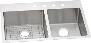 Elkay Crosstown ECTSRO33229RBG0 60/40 Double Bowl Dual Mount Stainless Steel Sink Kit
