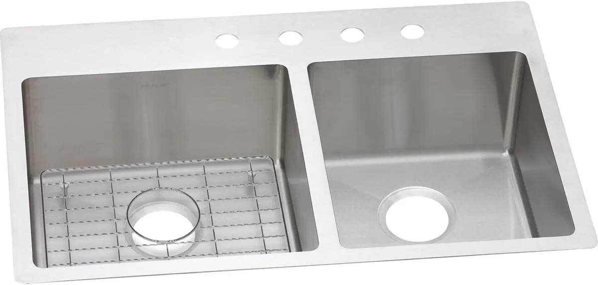 Elkay Crosstown ECTSRO33229RBG0 60/40 Double Bowl Dual Mount Stainless Steel Sink Kit