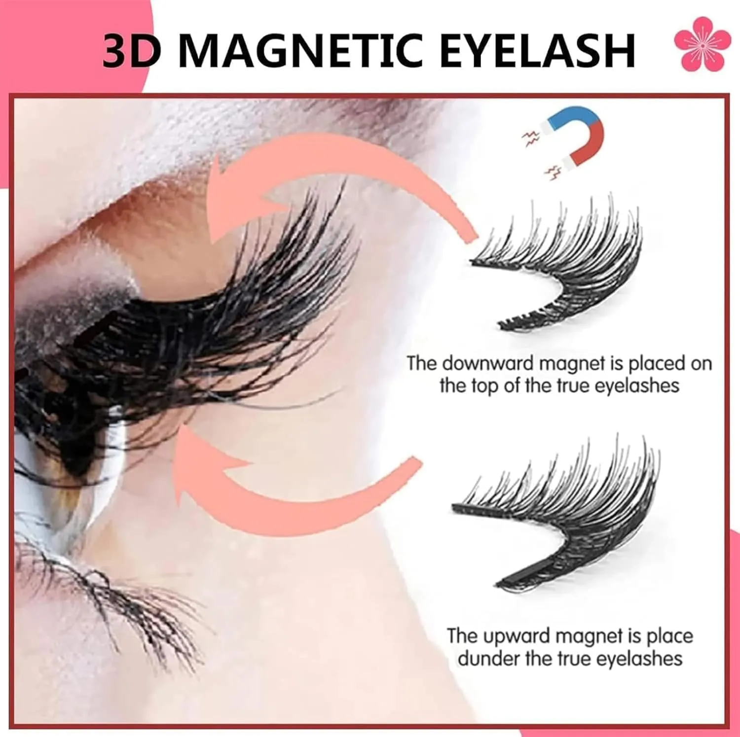 Enjuvie Magnetic Eyelashes, Enjuvie Magnetic Lashes with Applicator, Natural Look, No Glue Needed (Simple)