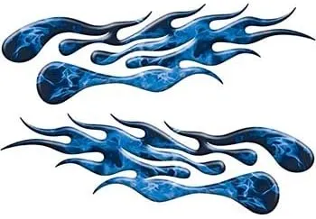 Extreme Flame Decals in Blue Inferno