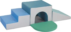 Factory Direct Partners 10408-CT SoftScape Single Tunnel Play Foam Climber Plus, Beginner Toddler Soft Structure for Active Playtime (5-Piece Set) - Contemporary