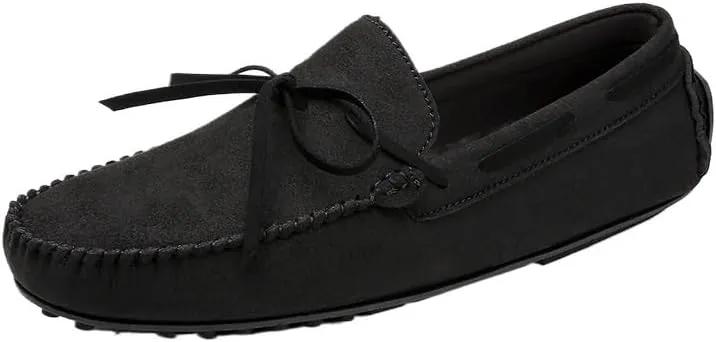 Fashion Loafers for Mens Suede Vamp Working Tuxedo Round Toe Non Slip Low Top Block Heel Anti-Slip Shoe Slip-on