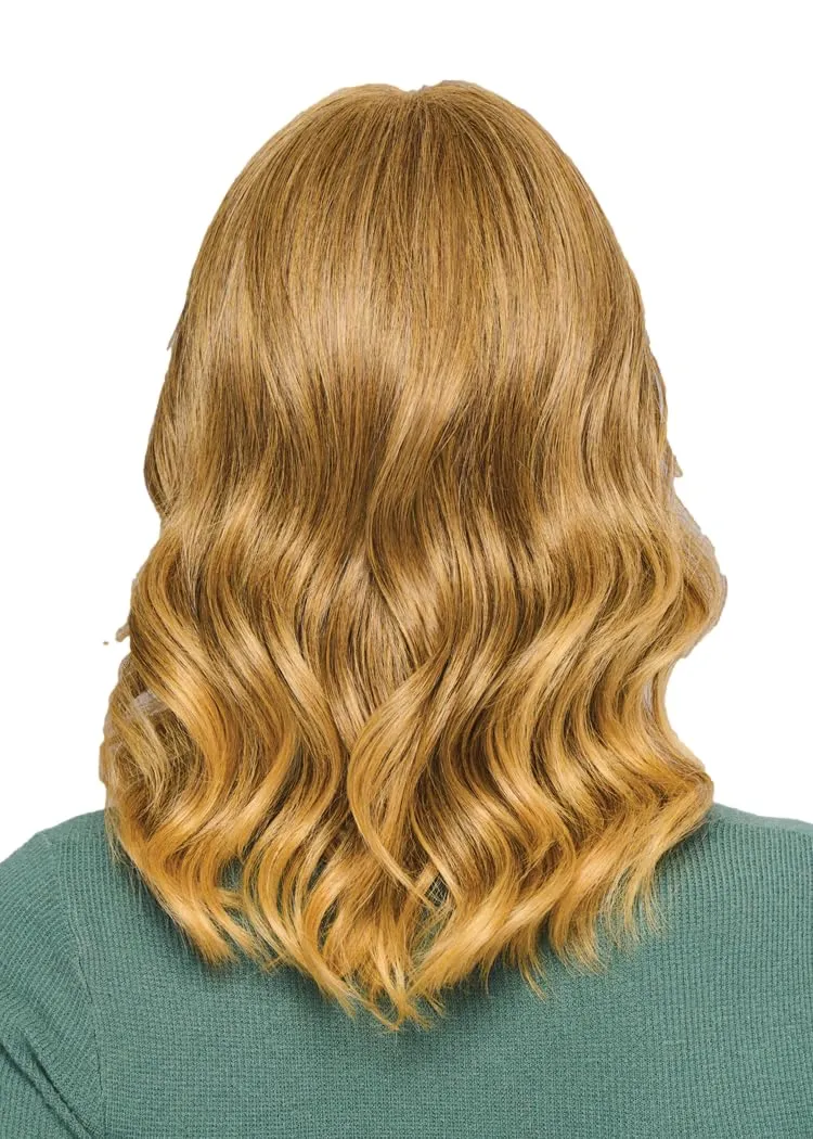 Fetching Beauty Should-Length Layered Wig With Flowing Waves by Hairuwear, Average Cap - Dark Blonde