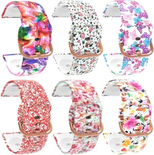 FitTurn Compatible with SKG V9/V9 Pro/KEEPONFIT IDW21/TOZO S5/AGPTEK LW11/RUIMEN D1 H1 Bands Smartwatch，6PACK Unique pattern Silicone Soft Wristband Replacement Straps for SKG V9 V9 Pro SmartWatch Band Women Men