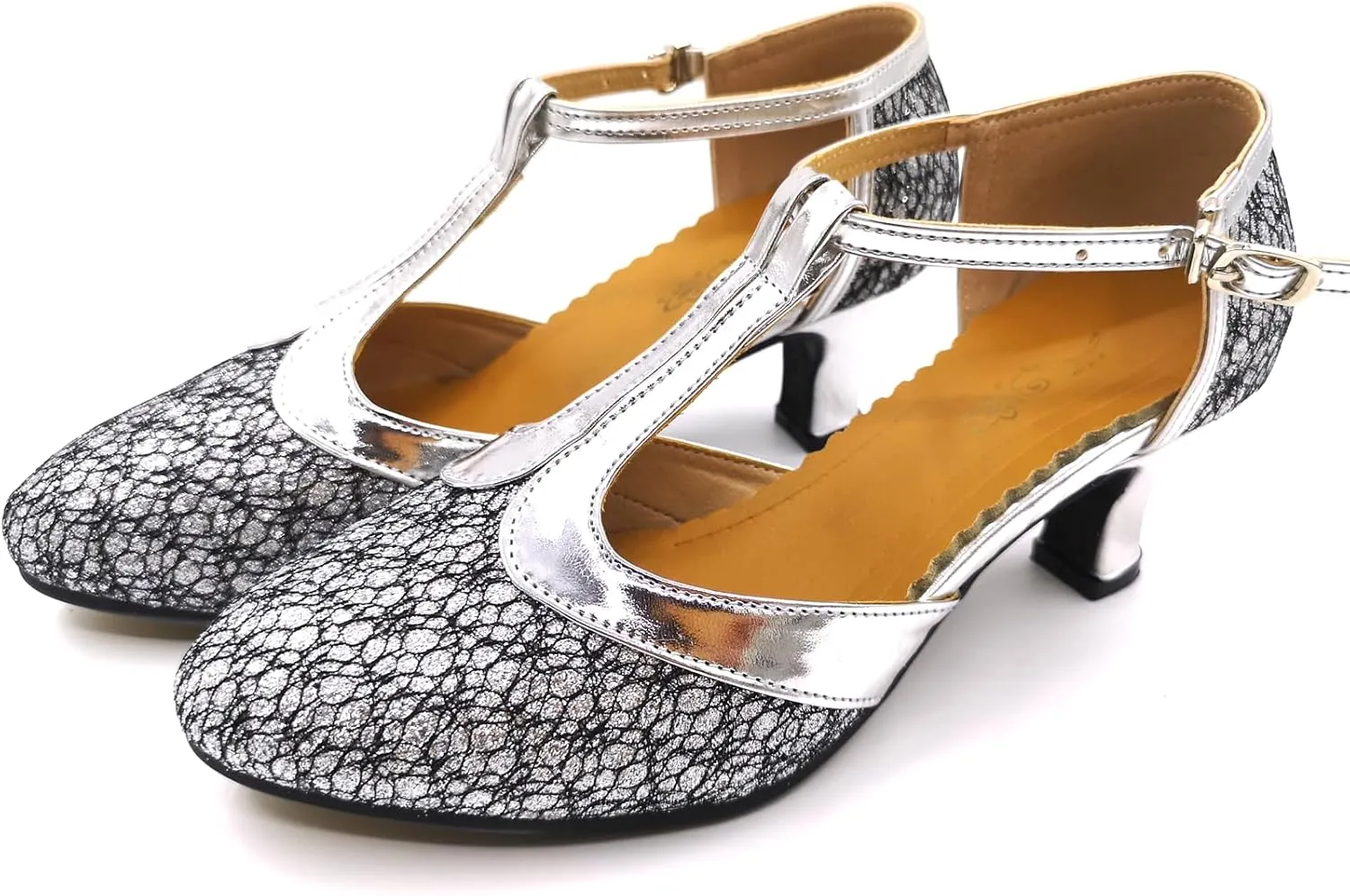 Flapper Shoes for Women 1920s Dance Shoes Vintage Ballroom Salsa Latin Wedding Party Dancing Heels