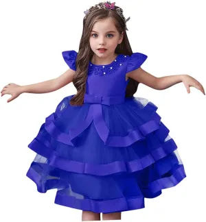 Flower Girl Dress 𝐁all Gown Kids Wedding Birthday Part𝘆 Tutu Dresses Toddler Sleeveless Pageant Dresses