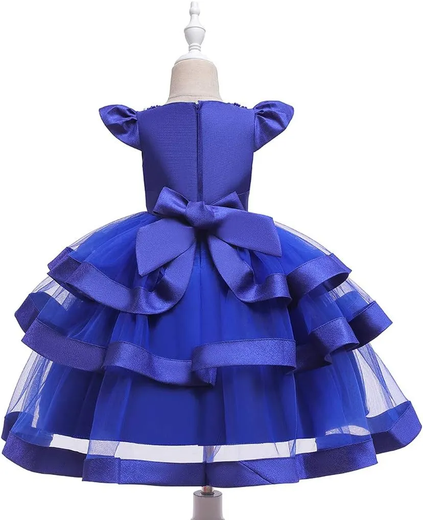 Flower Girl Dress 𝐁all Gown Kids Wedding Birthday Part𝘆 Tutu Dresses Toddler Sleeveless Pageant Dresses