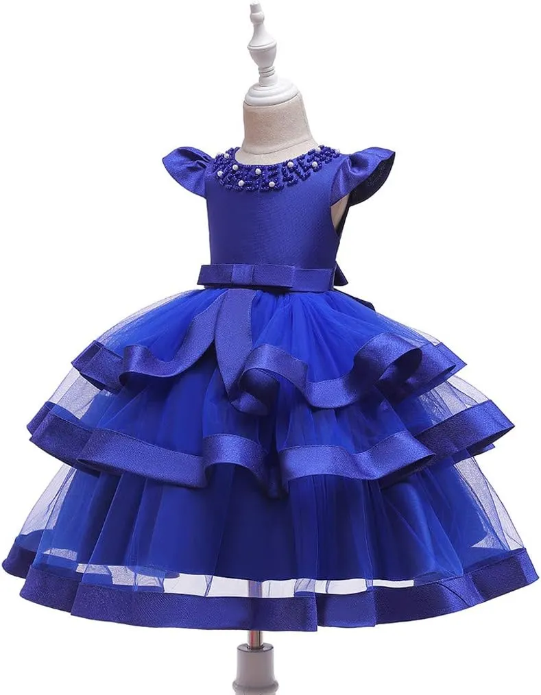 Flower Girl Dress 𝐁all Gown Kids Wedding Birthday Part𝘆 Tutu Dresses Toddler Sleeveless Pageant Dresses