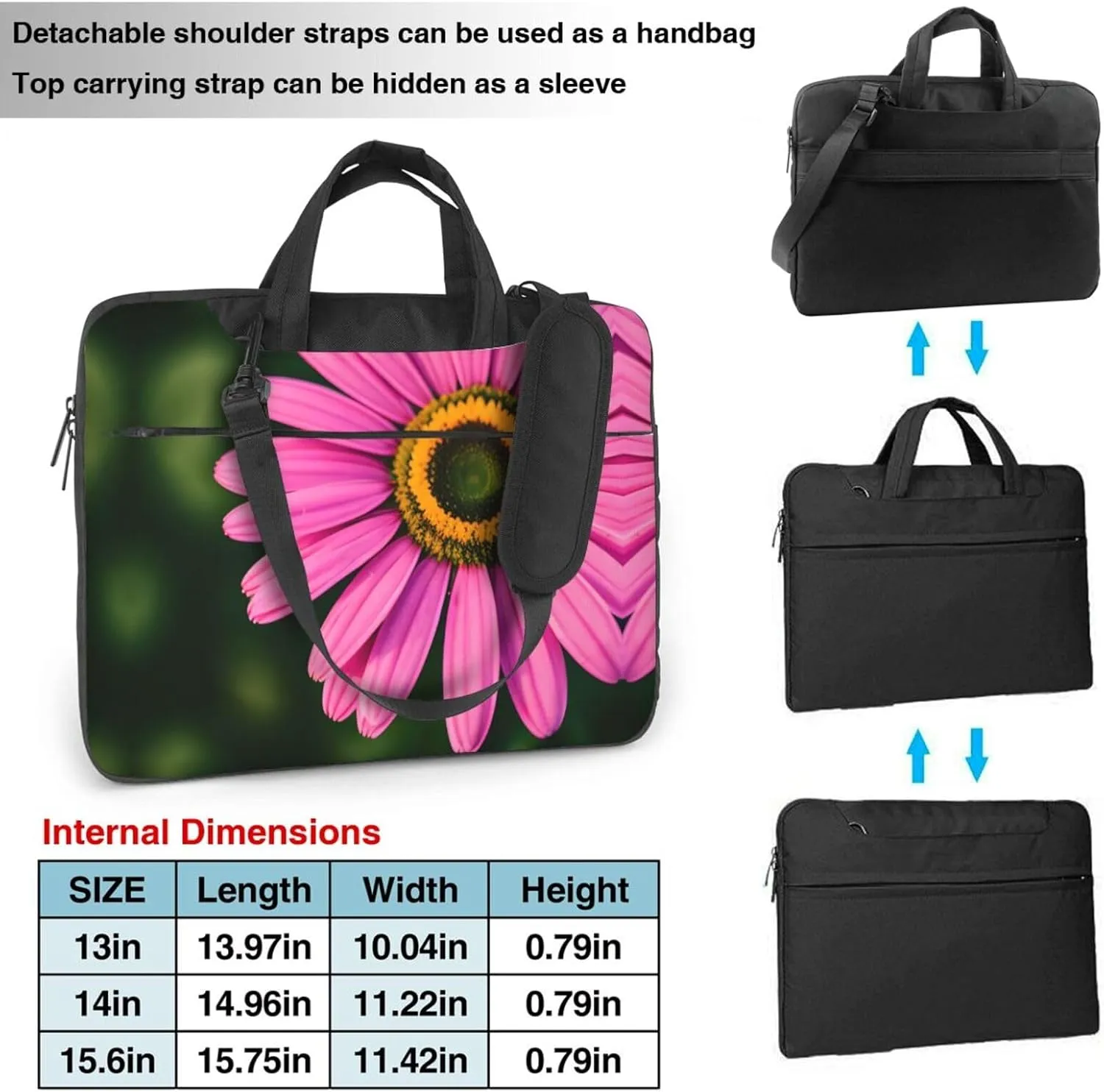 Flowers Colorful Butterfly 1 Stylish And Lightweight Laptop Messenger Bag,Handbag,Briefcase,Perfect For Business Travel