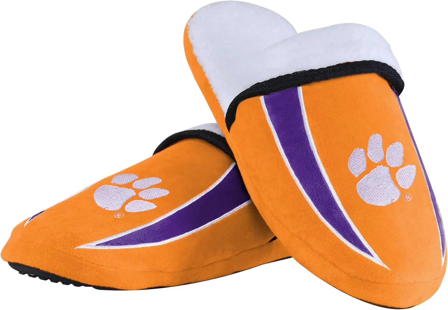 FOCO Clemson Tigers NCAA Mens Sherpa Slide Slippers - S
