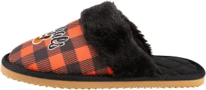 FOCO NFL Team Logo Women's Plaid Sherpa Mule Slipper