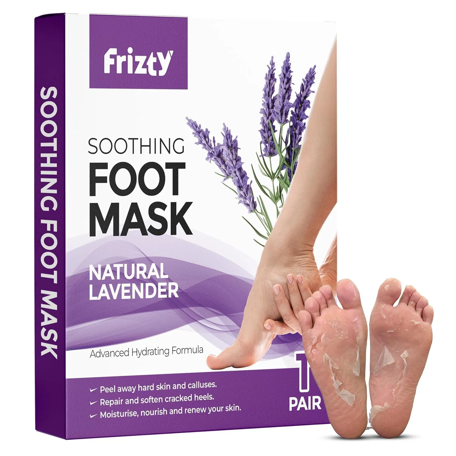 Foot Peel Off Mask | Remove Dry Skin & Callus| Foot Bliss Repair Mask| Soothing Foot Natural Lavender Mask (Set of 1, Lavender)