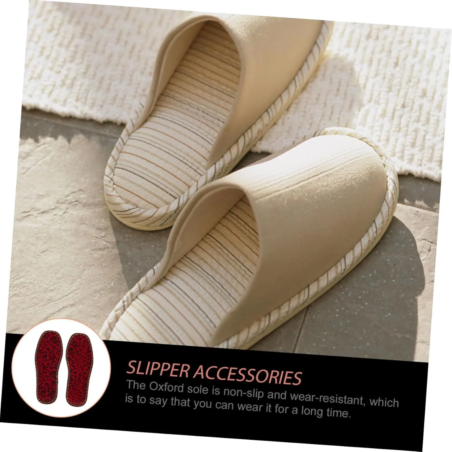 Foot Soles for Slippers Oxford Sole Non-Slip Comfortable and Warm Fleece Pads