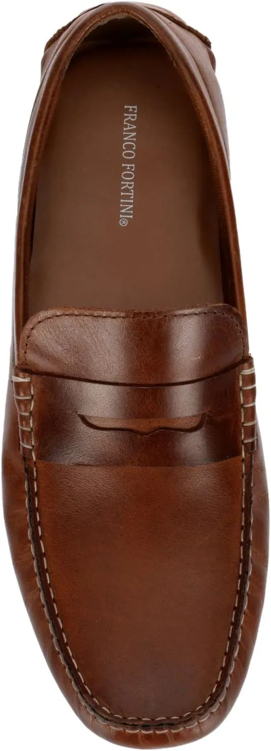Franco Fortini Daven Penny - Men's Slip-On Moc Toe Dress Leather Penny Loafer