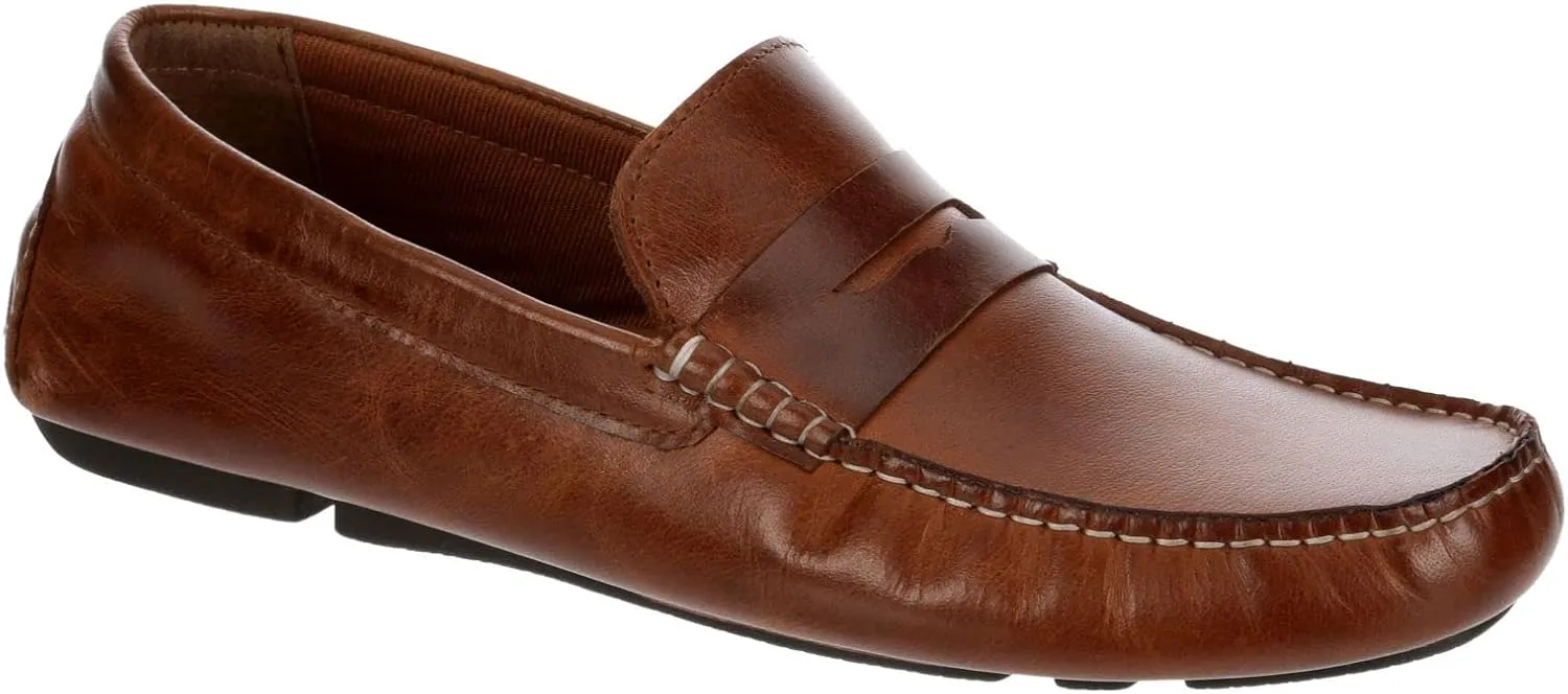 Franco Fortini Daven Penny - Men's Slip-On Moc Toe Dress Leather Penny Loafer
