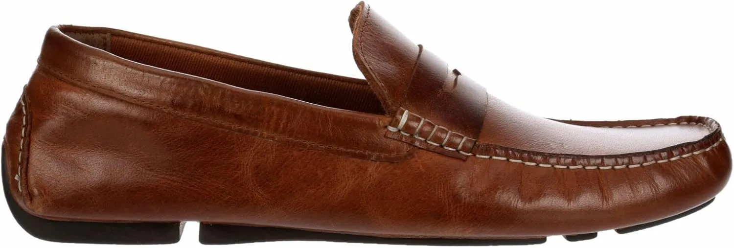 Franco Fortini Daven Penny - Men's Slip-On Moc Toe Dress Leather Penny Loafer