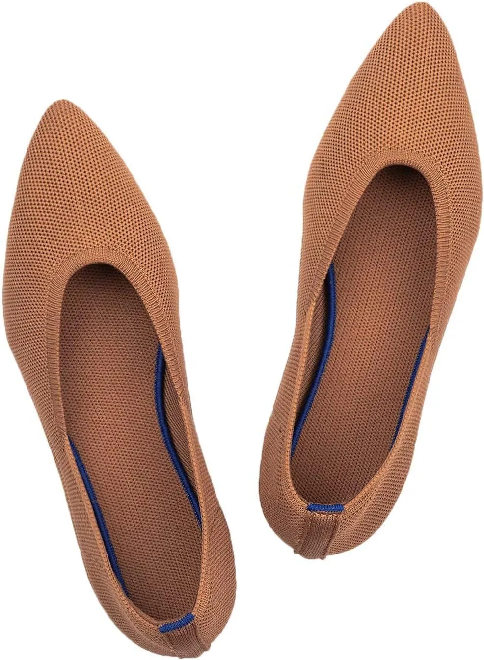 Frank Mully Womens Pointed Toe Flats Knit Dress Shoes Comfort Women Shoes Slip On Shoes for Woman Classic Softable Shoes Low Wedge
