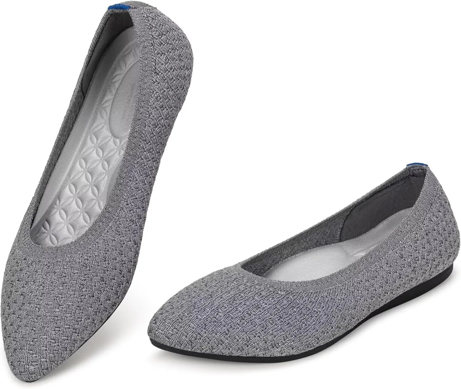 Frank Mully Womens Pointed Toe Flats Knit Dress Shoes Comfort Women Shoes Slip On Shoes for Woman Classic Softable Shoes Low Wedge