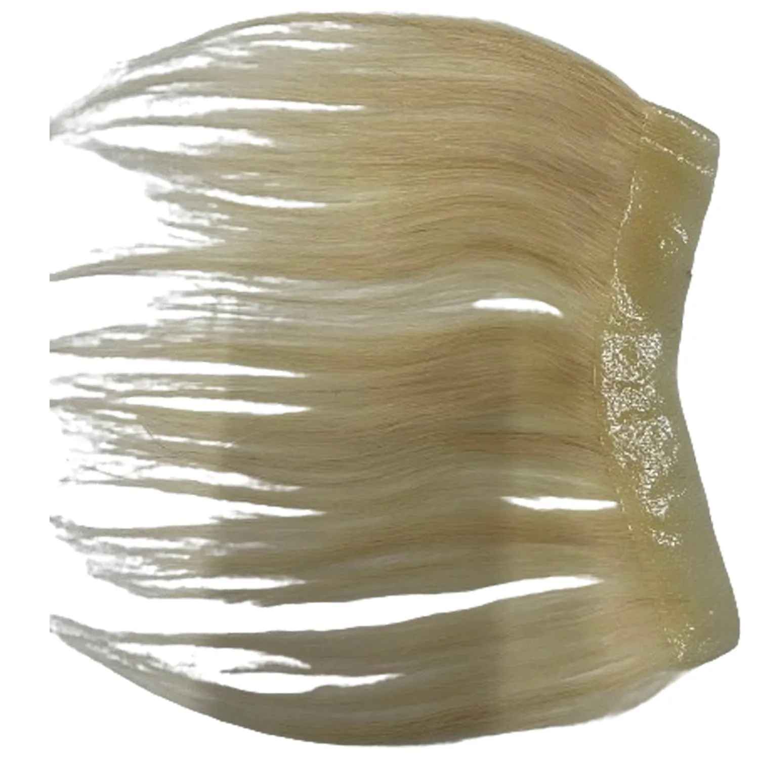 Frontal Hairpiece for Women Human Hair Extensions Forehead Hairline PU Skin Toppers Hair Replacement Toupee (1.57x7.08 Inch, #613 Blonde Color)