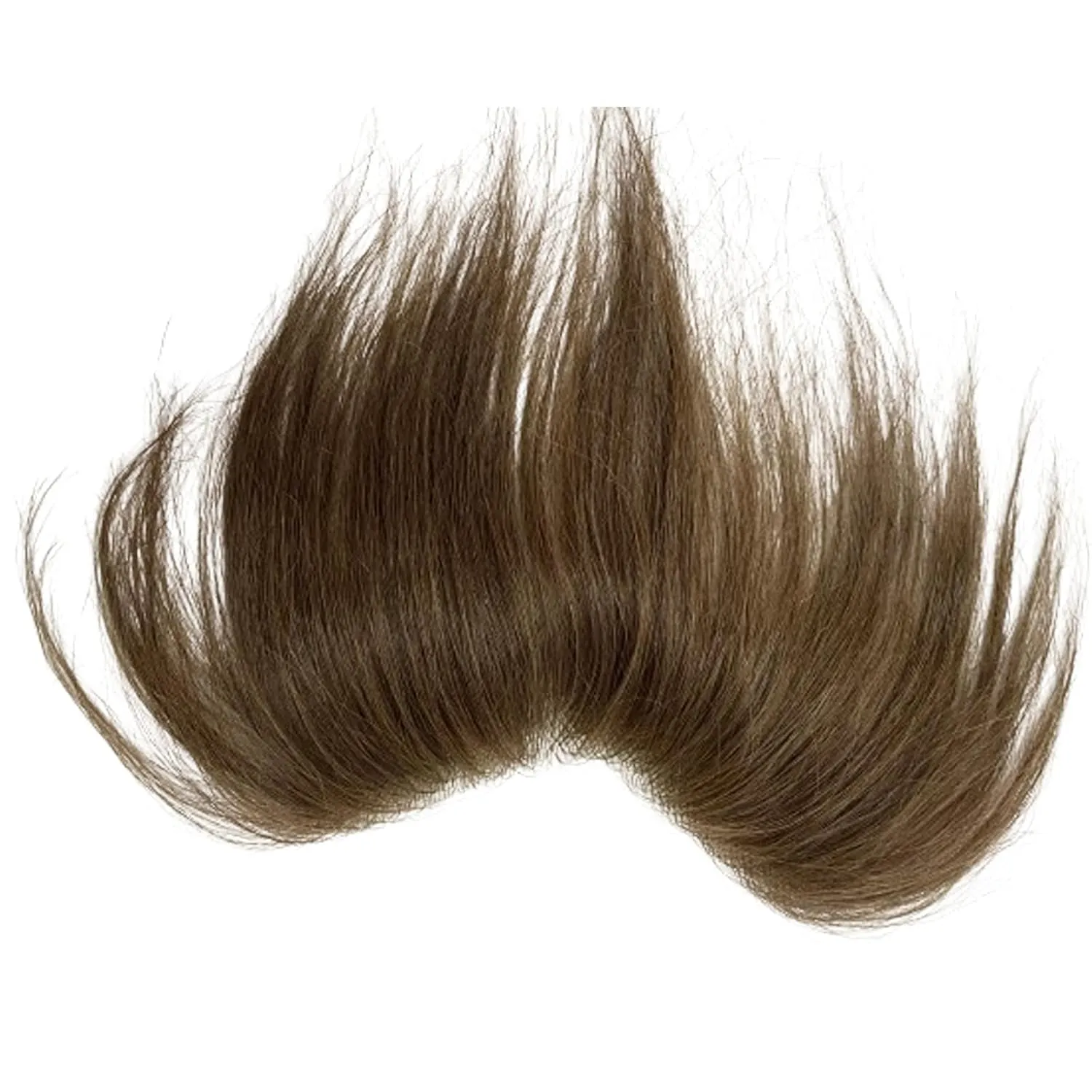 Frontal Hairpiece for Women Human Hair Extensions Forehead Hairline PU Skin Toppers Hair Replacement Toupee (1.57x7.08 Inch, 7 Light Brown Color)