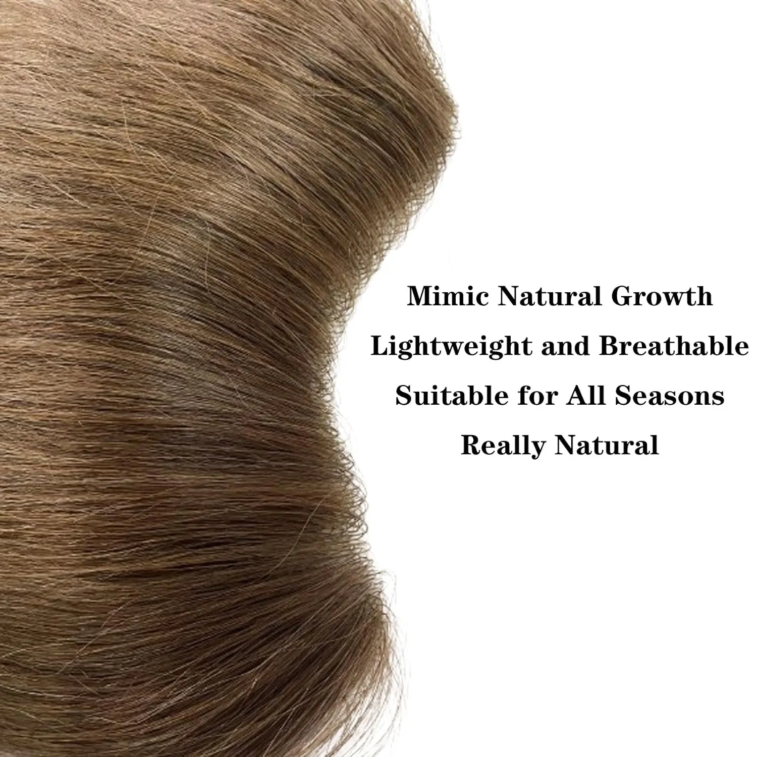 Frontal Hairpiece for Women Human Hair Extensions Forehead Hairline PU Skin Toppers Hair Replacement Toupee (1.57x7.08 Inch, 7 Light Brown Color)